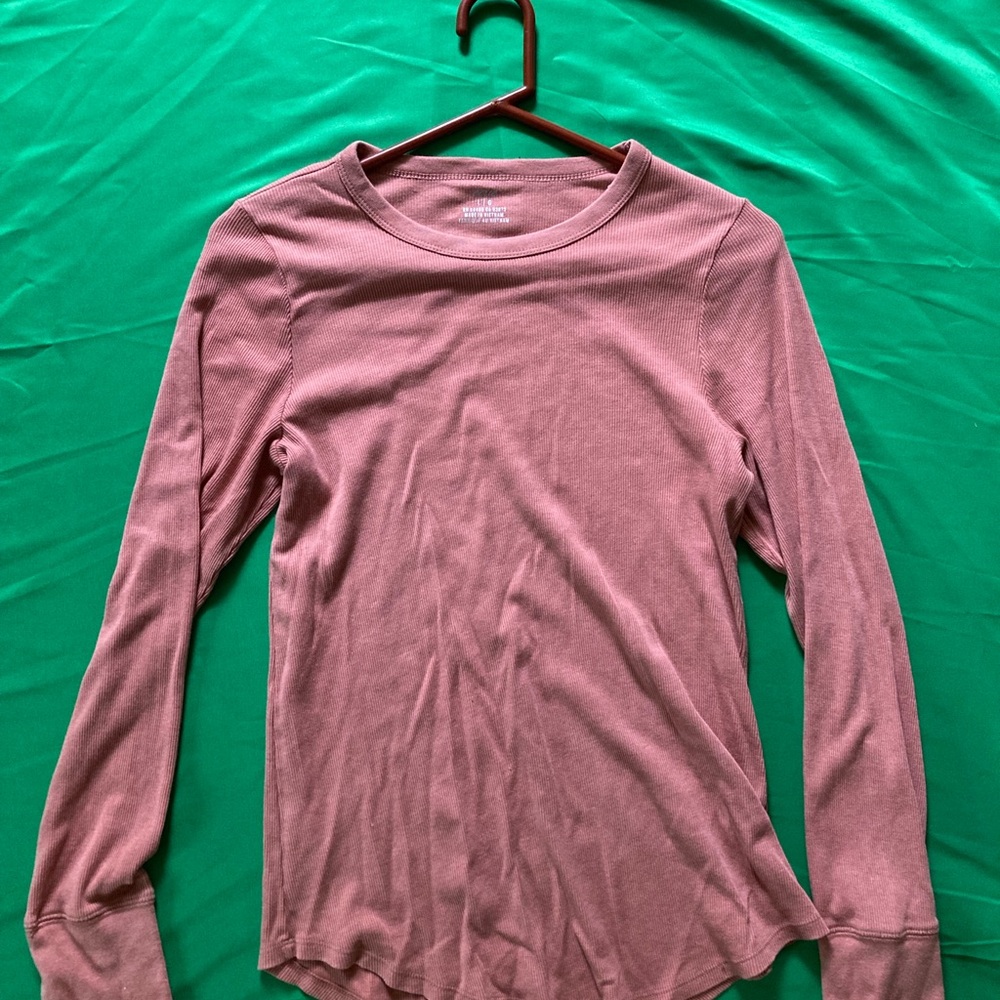 Women's Aerie Long Sleeve Top - Pink